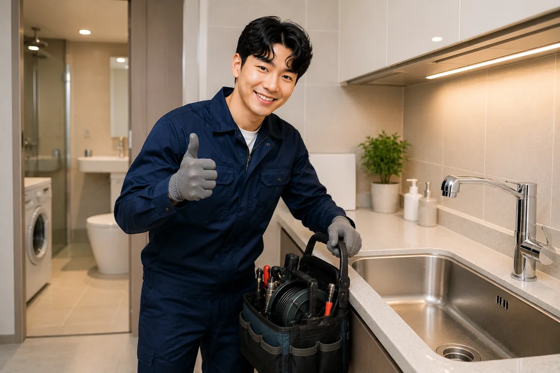 원종동 배관막힘 마무리점검
